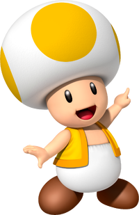 Artwork of a yellow Toad in Mario Party 9.