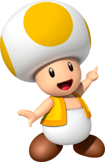 Artwork of a yellow Toad in Mario Party 9.