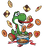 Yoshi with a lot of cookies