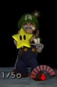 Luigi collecting Mario's Star in the game Luigi's Mansion.