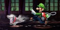 Luigi chasing Polterpup