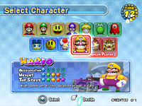 Character select screen from Mario Kart Arcade GP 2