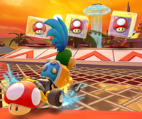 Thumbnail of the Diddy Kong Cup challenge from the 2023 Winter Tour; a Combo Attack challenge set on Bangkok Rush 3T