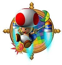 Mario Party 6 promotional artwork: Toad wearing the jetpack from his back. Inspired from the minigame Lunar-tics, version 2