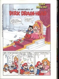 The first page of the Super Mario Bros. comic "The Adventures of Dirk Drain-Head"