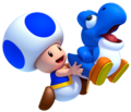 Blue Toad with a Bubble Baby Yoshi (solo art)