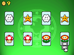 Cards available in the Memory Match minigame between 0 and 4 stars (Touch screen only)