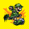Luigi card from a Mario Strikers: Battle League-themed Memory Match-up activity