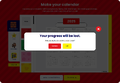 A window reminding the user that their design will be overwritten if they proceed with the "Clear all" option