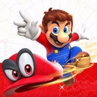 Picture of Mario and Cappy used on the Play Nintendo website to represent a Super Mario Odyssey trailer