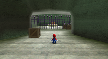 Mario in the caverns in the starting planet in the Beach Bowl Galaxy.