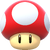 Artwork of a Dash Mushroom in Super Mario Party. Also used for Super Mushroom in Super Mario Bros. Wonder, and Mushroom for Super Mario Party Jamboree.