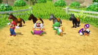 Four Horses featured in the minigame Fiddler on the Hoof from Super Mario Party.