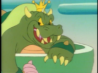 King Koopa breaking the fourth wall.