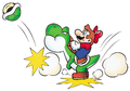 Yoshi performing a sand storm