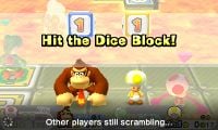 An Ally Duel taking place between Donkey Kong and Yellow Toad in Mario Party: Star Rush