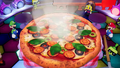 Mario and Luigi having finished making a giant Jellyfish Pizza.