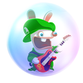 Rabbid Luigi playing the electric guitar