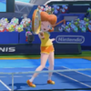 A character taunting in Mario Tennis: Ultra Smash