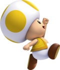Artwork of Yellow Toad jumping in New Super Mario Bros. U