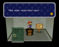 Mario unable to enter the pipe to Twilight Town in Paper Mario: The Thousand-Year Door