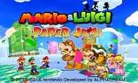 The title screen for Mario & Luigi: Paper Jam with the primary characters.