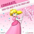 Graduation Day card featuring Princess Peach (from Mario Kart 7)
