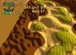 Hole 17 of Shy Guy Desert from Mario Golf