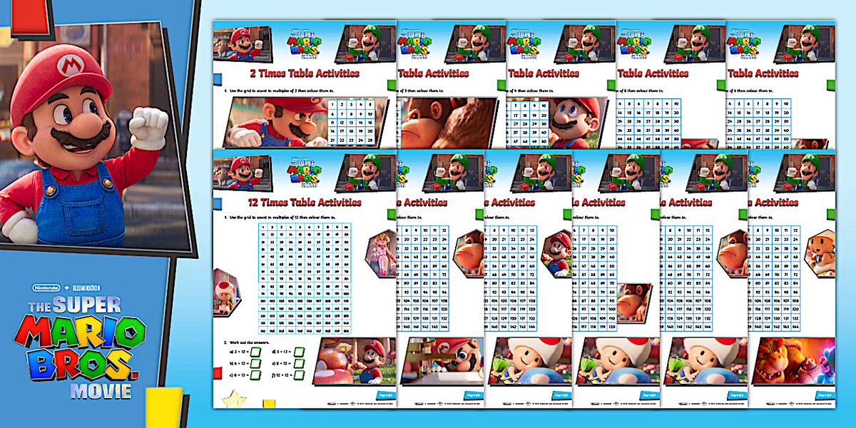 Super Mario Bros.: Mario Maths – Times Tables Worksheets - Super Mario ...