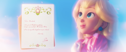 Princess Peach's letter in The Super Mario Galaxy Movie