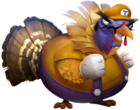 Cold Turkey from Angry Birds Evolution, referencing Wario in his No Parole Evolution.