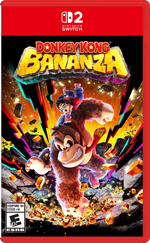 Final American box art of Donkey Kong Bananza with Pauline replacing Odd Rock