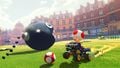 Toad driving past a Chain Chomp