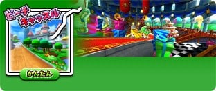 Preview of the Mario Kart Arcade GP DX course Peach Castle