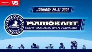 Banner for the Mario Kart North American Open January 2022