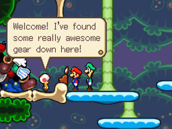 A screenshot from Mario & Luigi: Bowser's Inside Story.