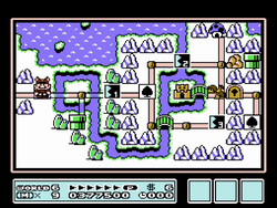 The image for "World 6 Map (Ice Land)" from Super Mario Bros. 3 on Nintendo Music
