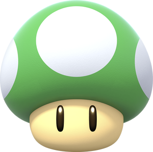 Promotional 2024 artwork of 1-Up Mushroom from the Play Nintendo website