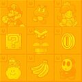 Orange Mario calendar grid