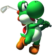 Artwork of Yoshi in Mario Golf: Toadstool Tour.