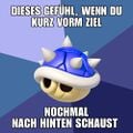 Image macro of a Spiny Shell from the official German Mario Kart Facebook page