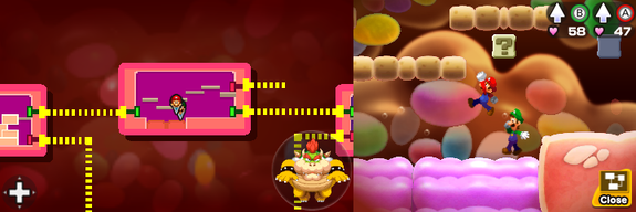 Fifteenth block in Flab Zone of Mario & Luigi: Bowser's Inside Story + Bowser Jr.'s Journey.