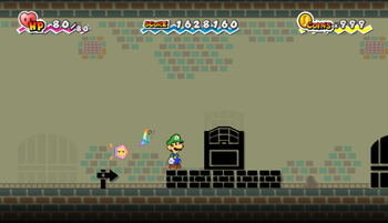 Seventh, eighth and ninth treasure chests in Flopside Pit of 100 Trials of Super Paper Mario.