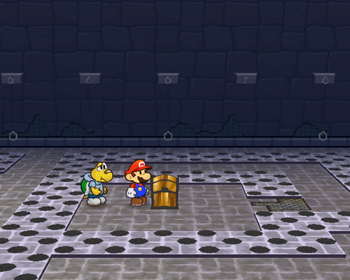 First treasure chest in Hooktail Castle of Paper Mario: The Thousand-Year Door.