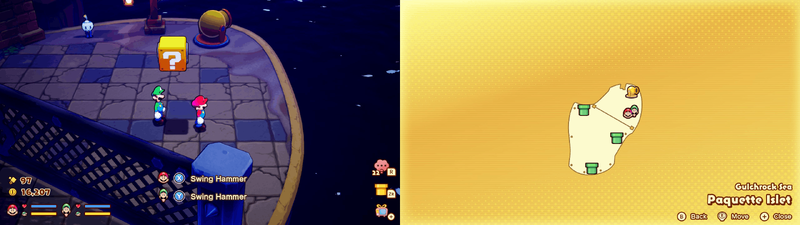 The one block in Paquette Islet from Mario & Luigi: Brothership