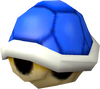 An unused model of a Blue Shell from Mario Kart 7.