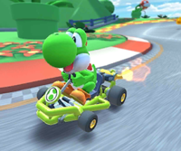 Thumbnail of the Peachette Cup challenge from the London Tour; a Time Trial challenge set on GCN Yoshi Circuit (reused as the Luigi Cup's bonus challenge in the September 2021 Sydney Tour)