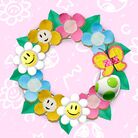 Thumbnail of a printable flower wreath inspired by Yoshi's Crafted World