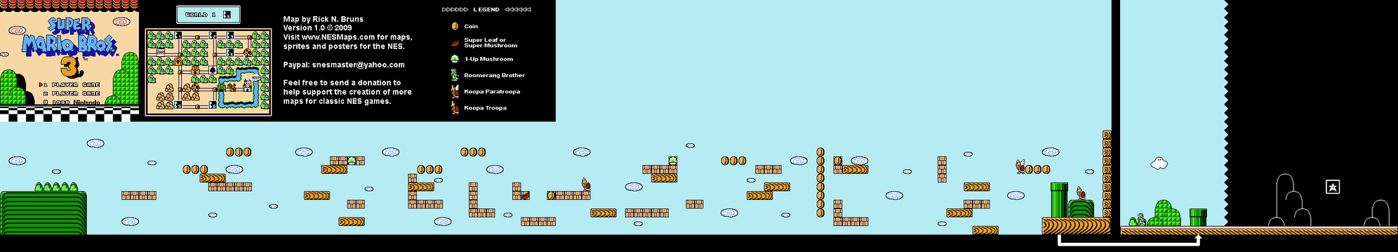 Map of World 1-4 (Super Mario Bros. 3 version).