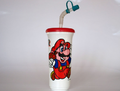 A Super Mario Bros. bottle with a straw